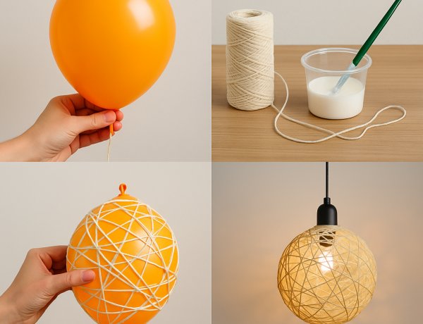 Como Fazer Luminária com Barbante e Bexiga: Passo a Passo DIY