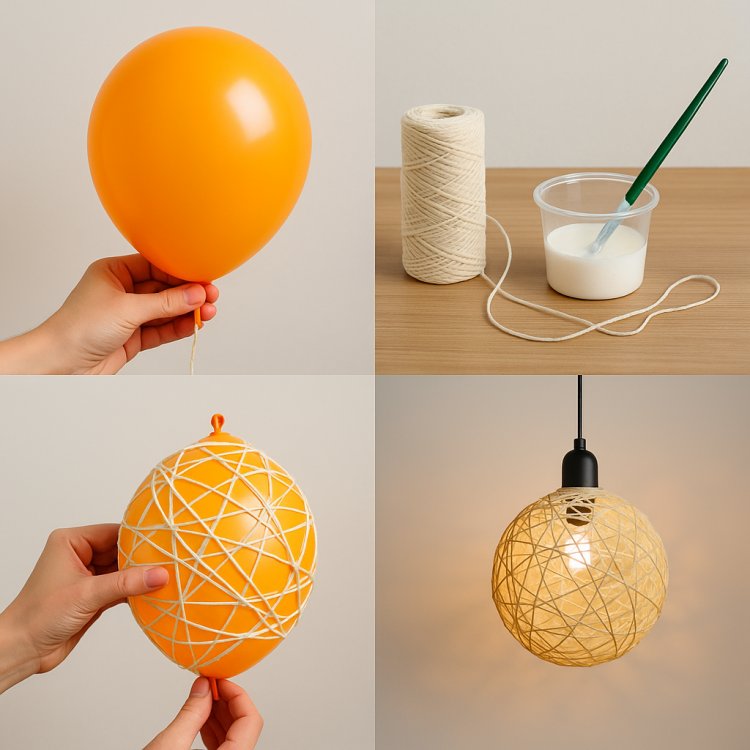 Como Fazer Luminária com Barbante e Bexiga: Passo a Passo DIY